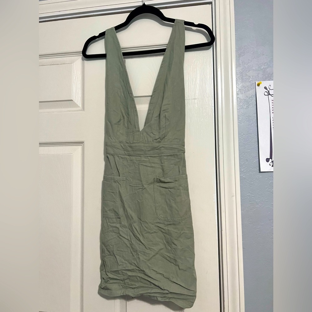 Sage overall dress- size medium